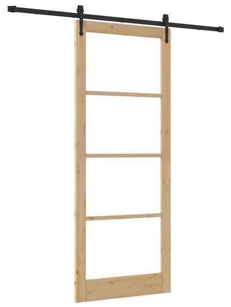 Posuvné dveře ORKDAL 93 x 232 cm Masivní borové dřevo a sklo 3332487