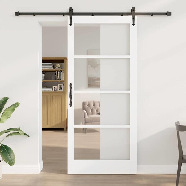 Posuvné dveře ORKDAL 93 x 211 cm Masivní borové dřevo a sklo 3332486