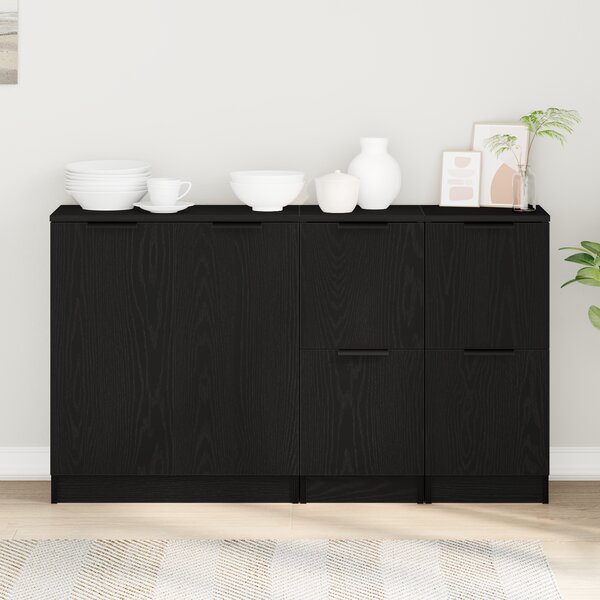 Servírovací skříň 3 ks Černý dub 120 x 30 x 70 cm 3332500