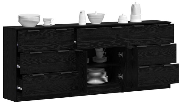 Servírovací skříň 3 ks Černý dub 181 x 30 x 70 cm 3332521