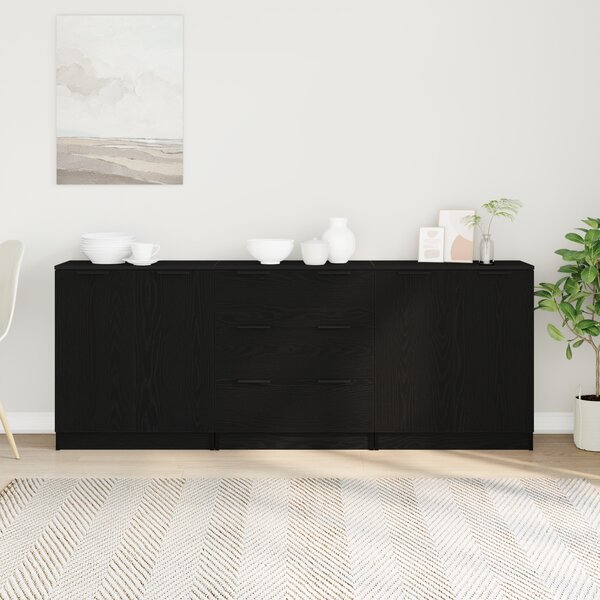 Servírovací skříň 3 ks Černý dub 180 x 30 x 70 cm 3332514