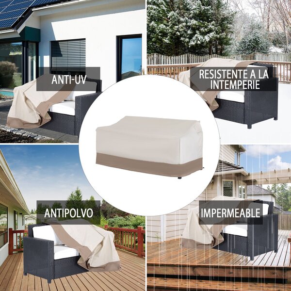 Ochranný obal Outsunny pro 2-3 místnou lavičku - Voděodolný obal na zahradní nábytek, ochrana proti dešti a slunci 152x87x59/79cm, 600D Oxfordská tkan
