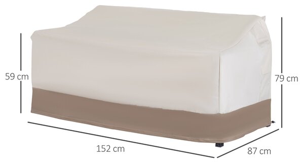 Ochranný obal Outsunny pro 2-3 místnou lavičku - Voděodolný obal na zahradní nábytek, ochrana proti dešti a slunci 152x87x59/79cm, 600D Oxfordská tkan