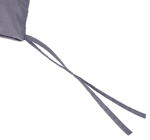 Polštář na lavičku Outsunny s opěrkou 132x110x10 cm pro zahradní lavičku s 6 upevňovacími provázky pro terasu Tmavě šedá | Aosom