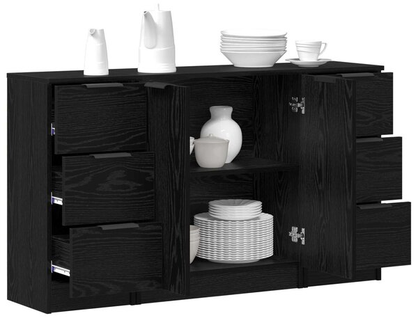 Servírovací skříň 3 ks Černý dub 121 x 30 x 70 cm 3332544