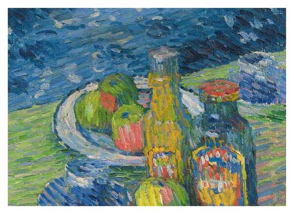Obraz - Alexej von Jawlensky, Still Life with Bottles and Fruit, reprodukce (70x50 cm)