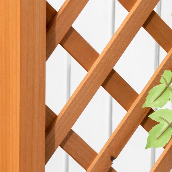 Outsunny Obloukový Květináč s Trellis, Podpora pro Popínavé Rostliny, Květinová Dekorace do Zahrady, Terasy nebo na Balkon 83x36x152 cm Přírodní | Aos