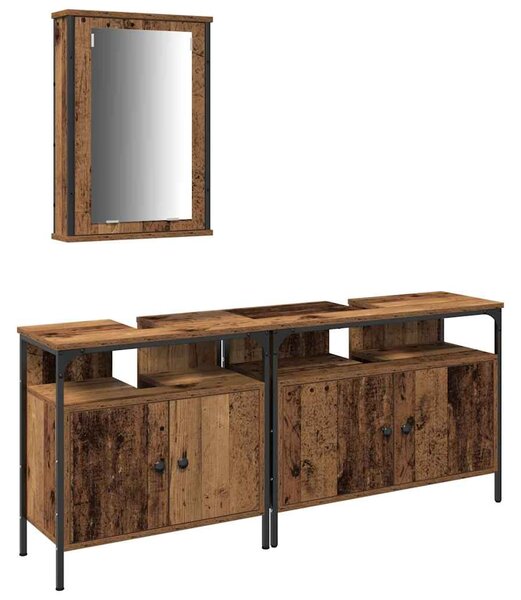 Koupelnové umyvadlové jednotky 3 ks Hnědá 80 x 30 x 60 cm 3332550