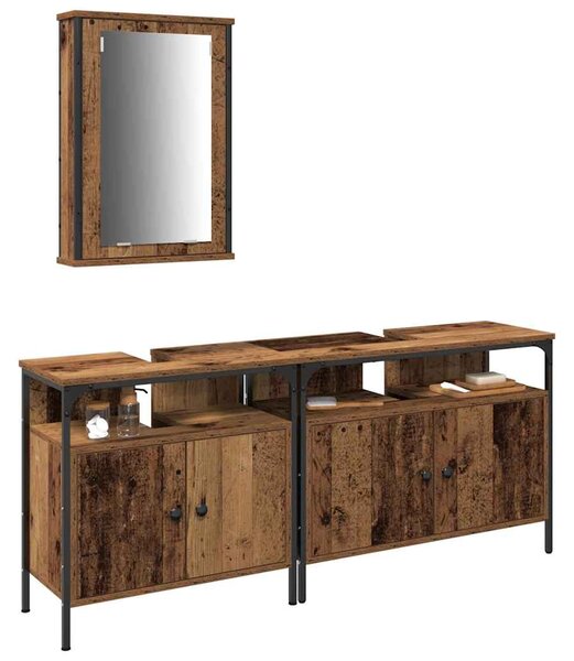 Koupelnové umyvadlové jednotky 3 ks Hnědá 80 x 30 x 60 cm 3332550