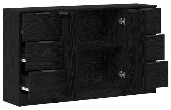 Servírovací skříň 3 ks Černý dub 121 x 30 x 70 cm 3332544