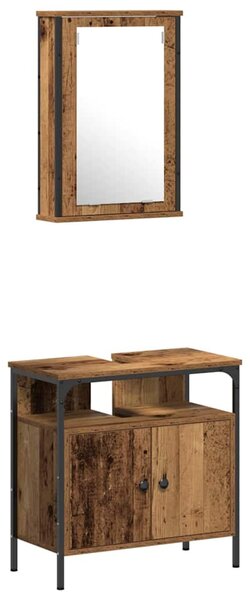 Sada koupelnového nábytku 4 ks Staré dřevo 33 x 33 x 185,5 cm 3332594