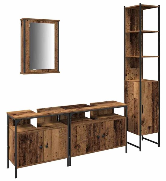 Sada koupelnového nábytku 4 ks Staré dřevo 33 x 33 x 185,5 cm 3332589