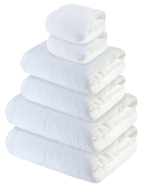 LIVARNO home Sada froté ručníků, 100 % bavlna, 6dílná (bílá) (100374254001)