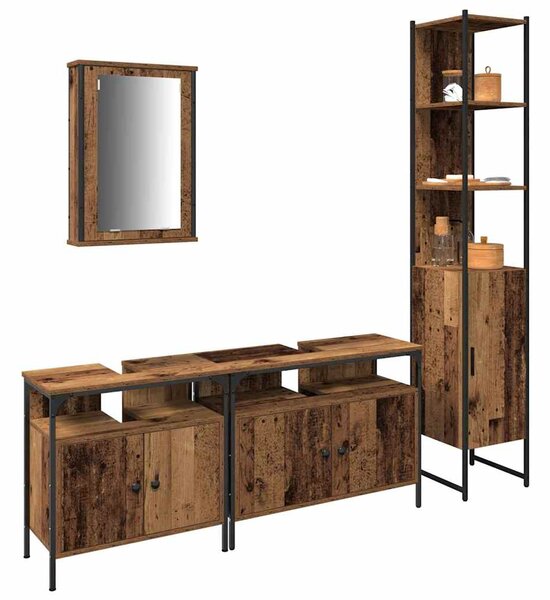 Sada koupelnového nábytku 4 ks Staré dřevo 33 x 33 x 185,5 cm 3332589
