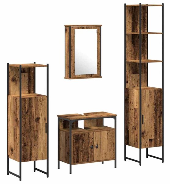Sada koupelnového nábytku 4 ks Staré dřevo 33 x 33 x 185,5 cm 3332594