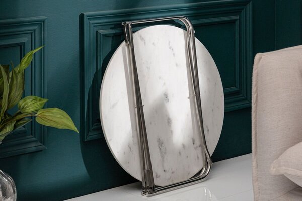 Designový konferenční stolek Tristen 62 cm mramor bílý