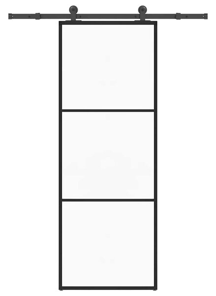 Posuvné dveře s kováním 76x205 cm ESG sklo a hliník 3332803
