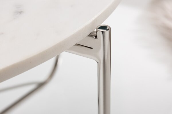 Designový konferenční stolek Tristen 62 cm mramor bílý