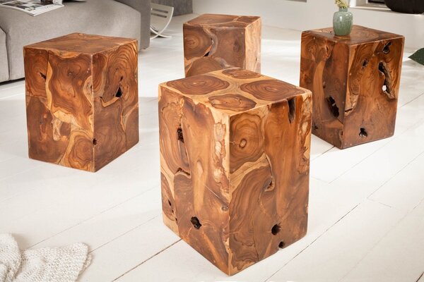 Designový odkládací stolek Junk 30 cm teak