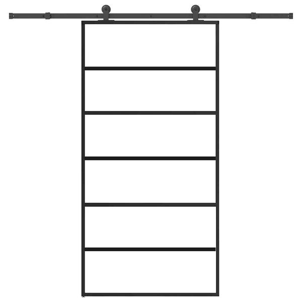 Posuvné dveře s kováním 102x205 cm ESG sklo a hliník 3332832