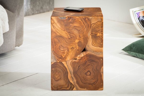 Designový odkládací stolek Junk 30 cm teak