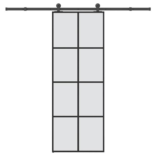 Posuvné dveře s kováním 76x205 cm ESG sklo a hliník 3332888
