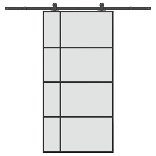Posuvné dveře s kováním 102,5 x 205 cm ESG sklo a hliník 3332928