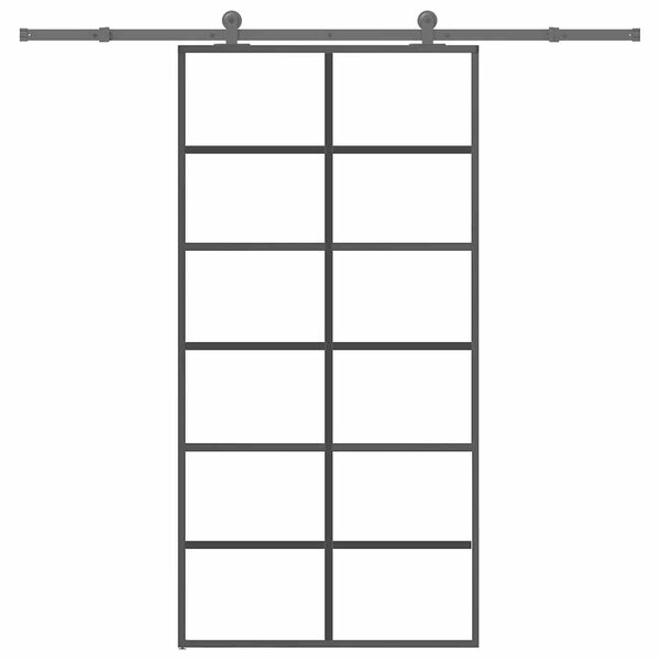 Posuvné dveře s kováním 102x205 cm ESG sklo a hliník 3332844