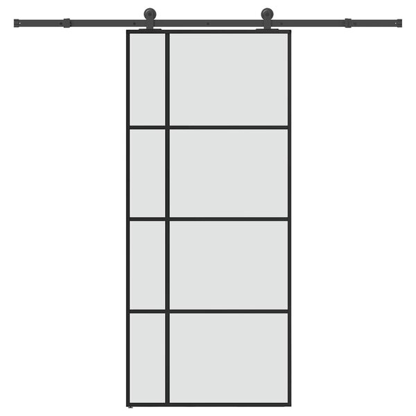 Posuvné dveře s kováním 90x205 cm ESG sklo a hliník 3332920
