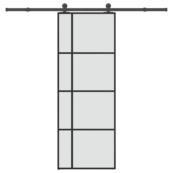 Posuvné dveře s kováním 76x205 cm ESG sklo a hliník 3332912