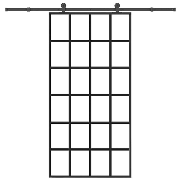 Posuvné dveře s kováním 102x205 cm ESG sklo a hliník 3332856