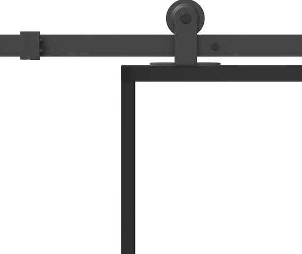 Posuvné dveře s kováním 76x205 cm ESG sklo a hliník 3332839