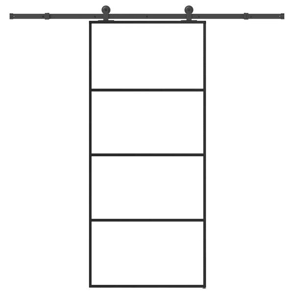 Posuvné dveře s kováním 90x205 cm ESG sklo a hliník 3332869