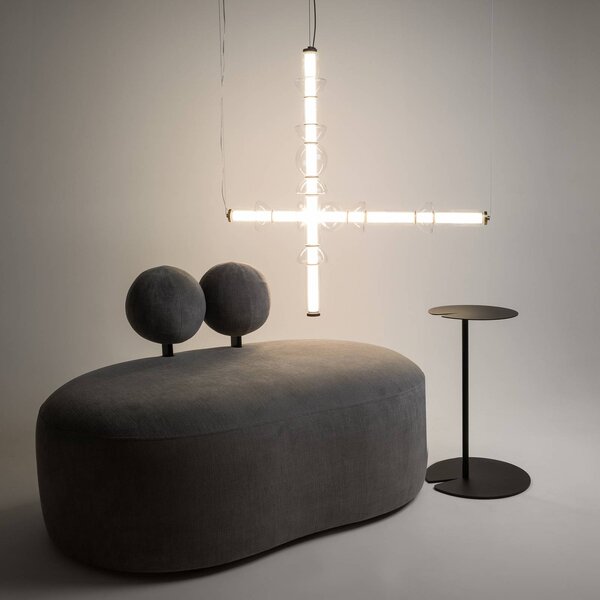 Maytoni Závěsné svítidlo Cosmo LED, mosaz, délka 98 cm, sklo, Mosaz / zlato, Obývací pokoj / jídelna, kov, Moderní
