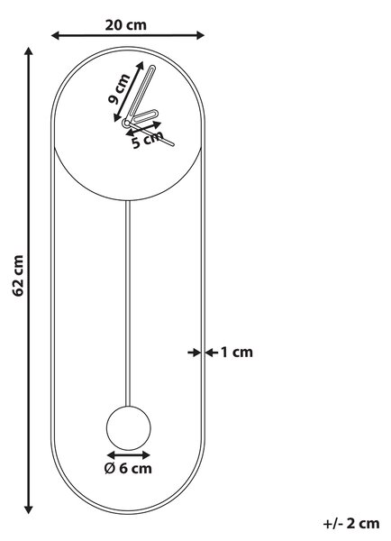 Nástěnné hodiny SALVAN 20 cm Kov Černá
