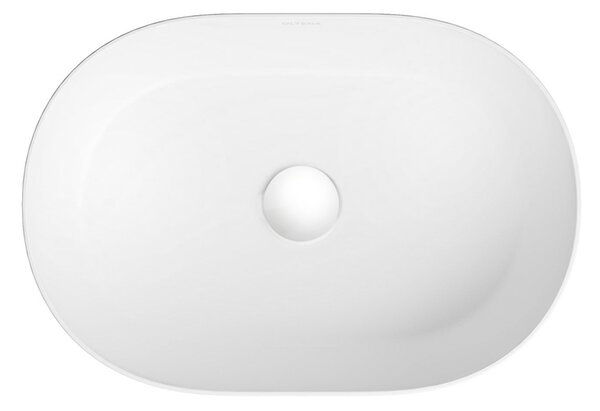 Oltens Lom Thin umyvadlo 45x30 cm oválné na pult bílá lesk 40327000