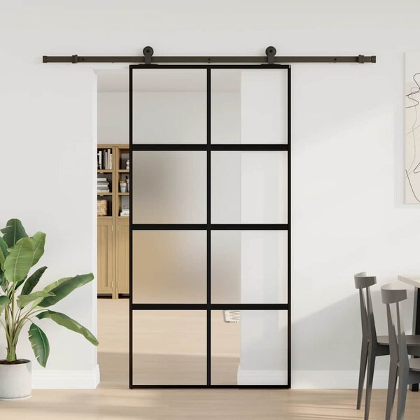 Posuvné dveře s kováním 102,5x205 cm tvrzeného sklo a hliník 3333012