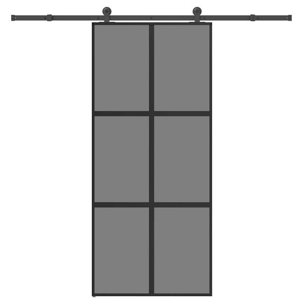 Posuvné dveře s kováním 90x205 cm tvrzeného sklo a hliník 3332987
