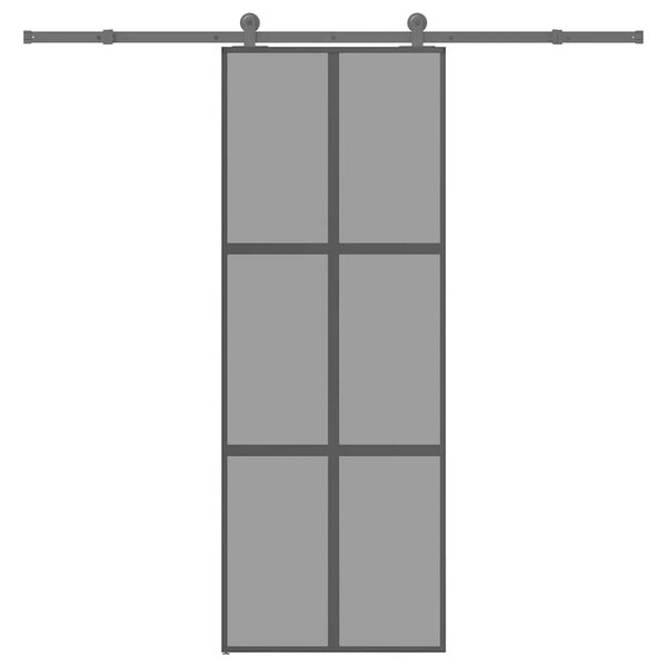 Posuvné dveře s kováním 76x205 cm tvrzeného sklo a hliník 3332986