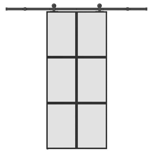 Posuvné dveře s kováním 90x205 cm tvrzeného sklo a hliník 3332963