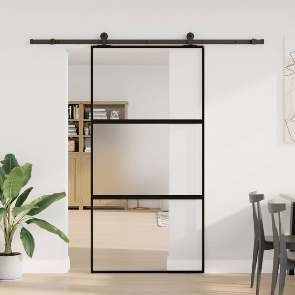Posuvné dveře s kováním 102,5x205 cm tvrzeného sklo a hliník 3332952