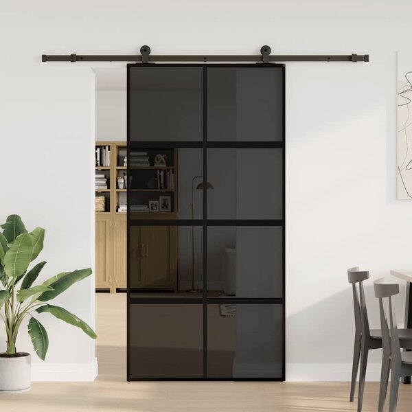 Posuvné dveře s kováním 102,5x205 cm tvrzeného sklo a hliník 3333024