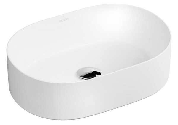 Oltens Lom Thin umyvadlo 45x30 cm oválné na pult bílá lesk 40327000