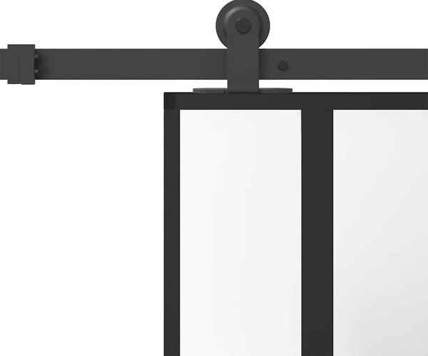Posuvné dveře s kováním 76x205 cm tvrzeného sklo a hliník 3333031