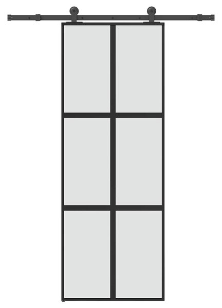 Posuvné dveře s kováním 76x205 cm tvrzeného sklo a hliník 3332959