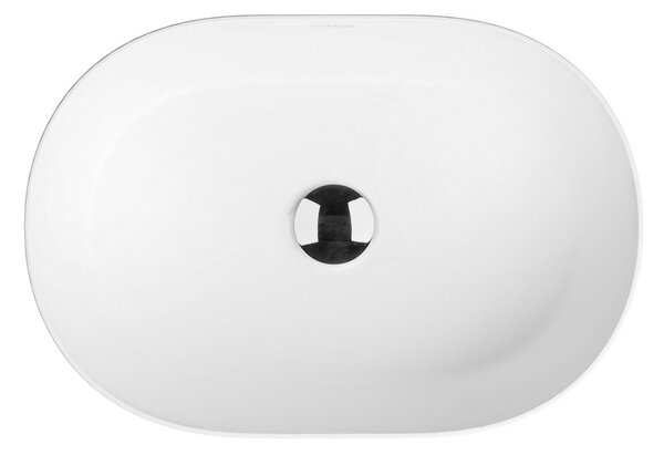 Oltens Lom Thin umyvadlo 45x30 cm oválné na pult bílá lesk 40327000