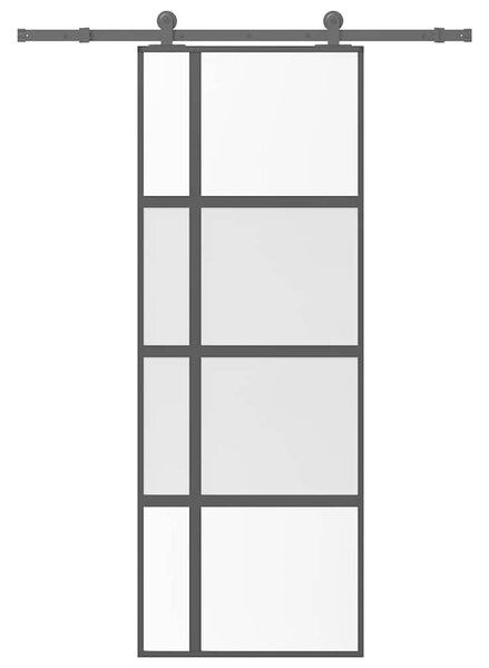 Posuvné dveře s kováním 76x205 cm tvrzeného sklo a hliník 3333031