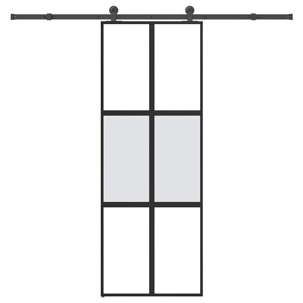 Posuvné dveře s kováním 76x205 cm tvrzeného sklo a hliník 3332974