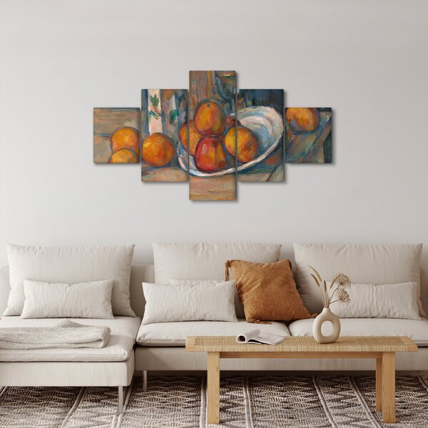 Obraz - Paul Cézanne, Still Life with Milk Jug and Fruit, reprodukce (125x70 cm)