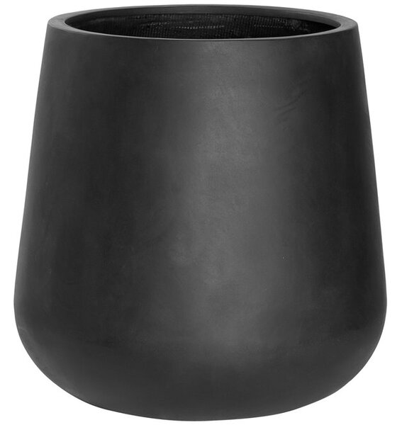 Pottery Pots Venkovní květináč kulatý Pax XL, Black (barva černá), kolekce Natural, kompozit Fiberstone, průměr 66 cm x v 67 cm, objem cca 188 l